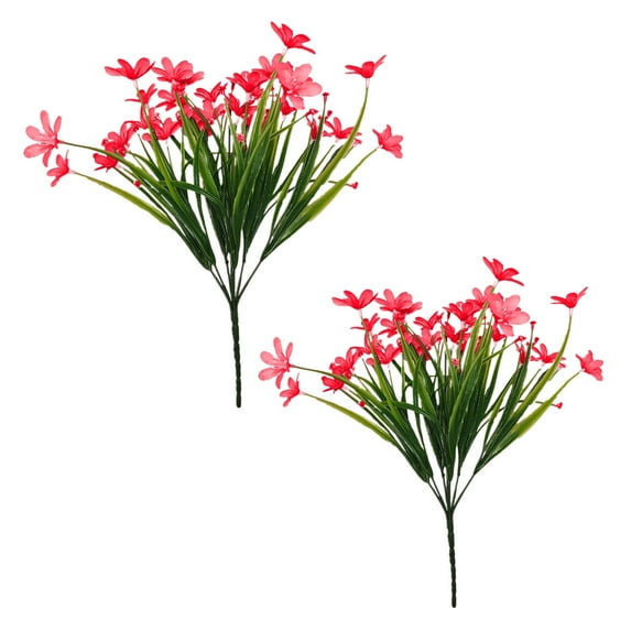VANLOFE Beautiful Home Outdoor Party Activity Holiday Decoration Supplies Gift Artificial flowers 2 Bundles Artificial Outdoor Flowers Fake Flowers Green Shrubs Garden Porch