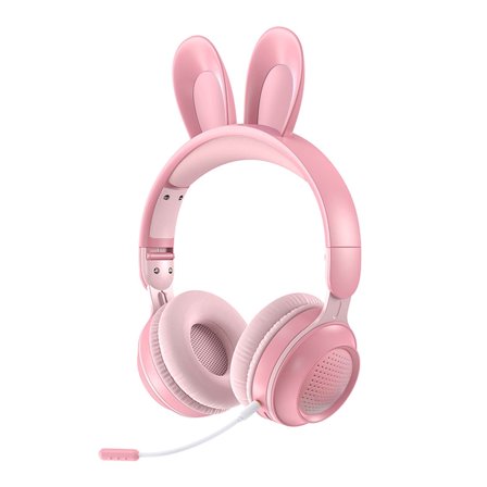 VANLOFE Bluetooth Headset Foldable Card Glowing Cartoon Mobile Phone Computer Universal Rabbit Ears Wireless Headset Bluetooth Headset Female