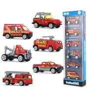 VANLOFE Car Toys Cheap For Boys Aged 2 3 4+ Gift City Rescue Team Real Metal Classic Gift Bag 6 Collectible Die-Cast Cars 164