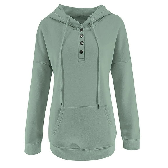 VANLOFE Casual Hoodies,Women's Hooded Solid Color Long-sleeved Sweatshirt Casual Blouse Pullover Tops S-2XL