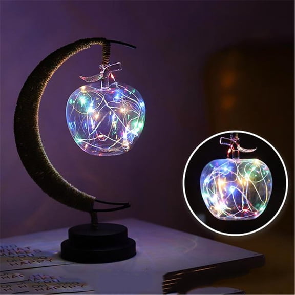 VANLOFE Cheap Durable Practical Night Lights Led Decoration Light Moon Apple Light Birthday Gift Rope Iron Night Light