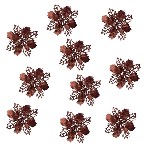 VANLOFE Christmas Gift Christmas Ornaments Artificial Christmas Gold Glitter Christmas Hollow Flower Used To Decorate Flowers For Christmas Day
