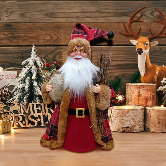 VANLOFE Christmas Gift With Light Music Big Santa Claus Figure Christmas Electric Santa Plush Toys Clause Christmas Decoration For Home Christmas Ornaments