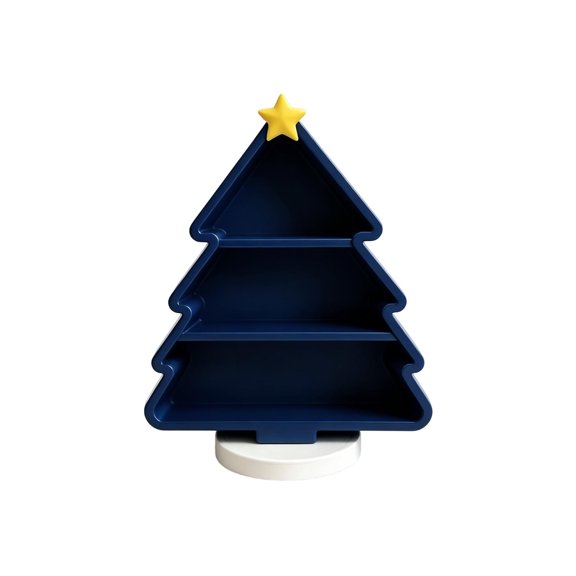 VANLOFE Christmas Tree Display Stand Multi-Tier Figurine Organizer 3 Tier Shelf for Mini Models Jewelry and Dollhouse Accessories Blue