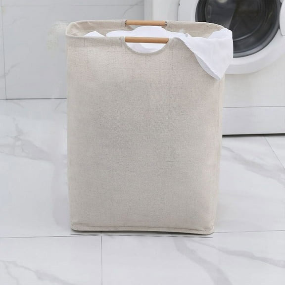 VANLOFE Clothing & Closet Storage Rolling Laundry Basket Foldable Dirty Clothes Portable Skinny Hamper Organizer Storage Bins Cotton And Linen Dirty Clothes Basket Folding Portable Fabric Dirt