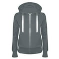 thumbnail image 1 of VANLOFE Dark Gray Hoodies for Women Fashion Women Casual Hooded Slim Zipper Long Sleeve Solid Color Coat XL(S-2XL), 1 of 2