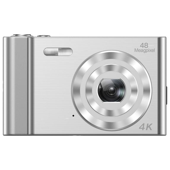 VANLOFE Digital Cameras 4K Digital Camera HD Student Campus Home 16x Zoom Travel Camcorder Birthday Gifts For Boys And Girls Silver 48MP+16G SD