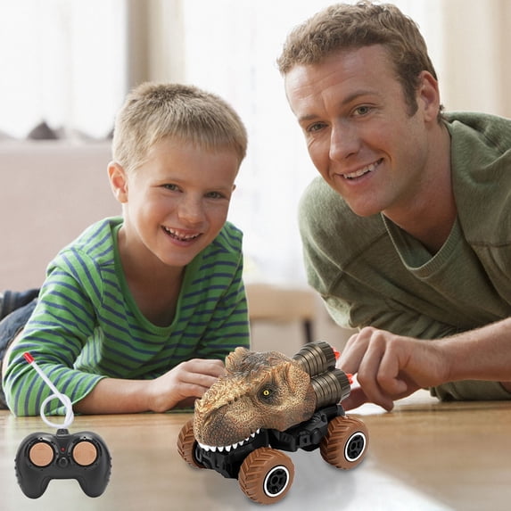 VANLOFE Dinosaur Trucks Four-way Remote Control Car Simulation Animal Dinosaur Model Car Toy Gift