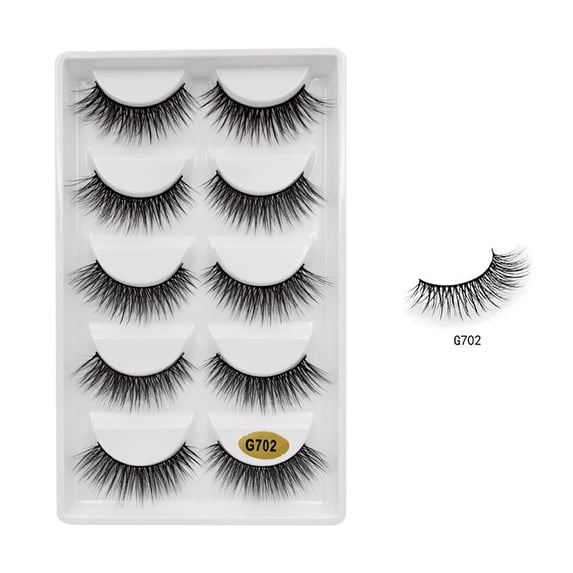 VANLOFE Health Beauty Cheap Portable Gift False Lashes 5 Pairs Of Natural False Eyelashes Multipack False Eyelashes Handmade Natural Eyelashes Search Full Cover No Glue Cat Eyelashes