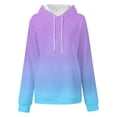 thumbnail image 1 of VANLOFE Hoodies for Women Casual Gradient Printing Long Sleeve Sweaters Boat Neck Drawstring Oversize Hooded Loose Pullover Elastic Tops for Women （Light Blue,3XL）, 1 of 4