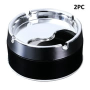VANLOFE Kitchen Utensils & Gadgets,Daily,Durable,Save Space,Cheap Outdoor Ashtray Stainless Steel Ashtray With Rotating Lid Round Windproof Ashtray For Office Garden Outdoor(two Pack)