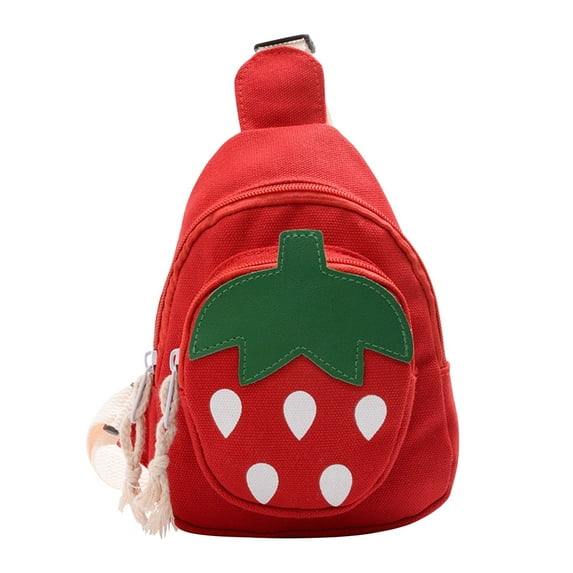 VANLOFE Knapsack Cartoon Strawberry Chest Bag Crossbody Bag Purse Ages 3-11