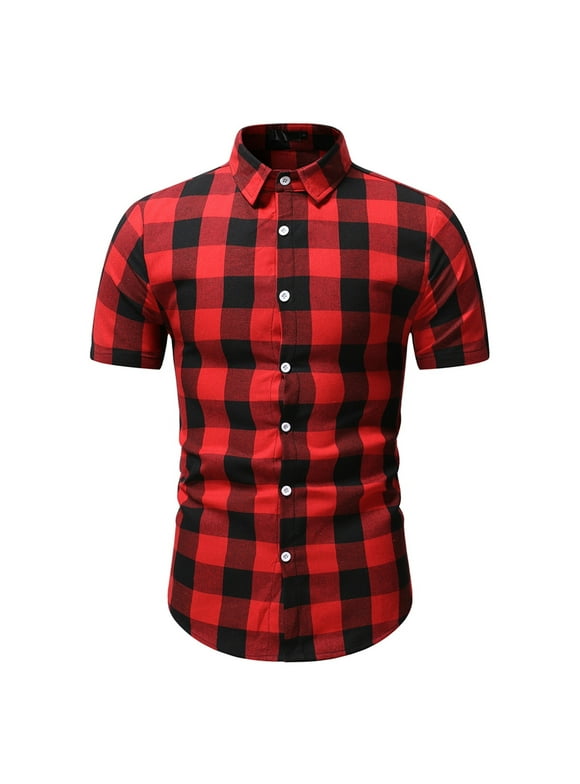 Red Plaid Shirts for Men