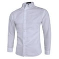 thumbnail image 1 of VANLOFE Long Shirts for men Men's Style Fashion Pure Long Sleeve Shirt Fashion Comfortable Blouse White Long Sleeve Turndown Collar Blouse & Shirt, 1 of 7