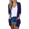 thumbnail image 1 of VANLOFE Long Sleeve Cardigan Casual Solid Color Open front Cardigan Purple S-2XL, 1 of 6