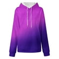 thumbnail image 1 of VANLOFE Long Sleeve Fashion Gradient Color Women's Sweater for Winter All-match Winter Pullover Hoodie for Women Daily Pullover Hoodie Young Sweater L Purple, 1 of 4