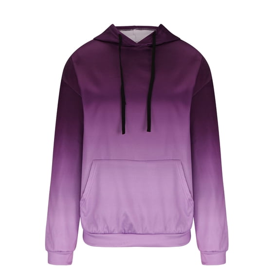VANLOFE Long Sleeve Fashion Gradient Color Women's Sweater for Winter All-match Winter Hoodie for Women Daily Hoodie Young Sweater 3XL Purple
