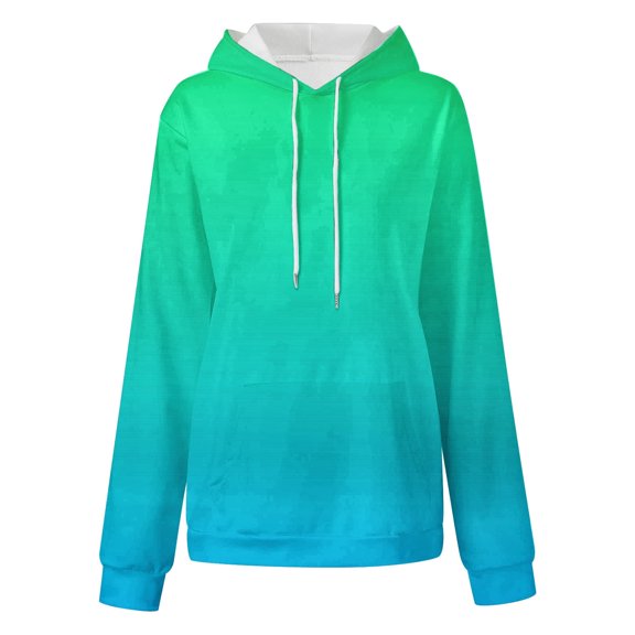 VANLOFE Long Sleeve Fashion Gradient Color Women's Sweater for Winter All-match Winter Hoodie for Women Daily Hoodie Young Sweater S Green