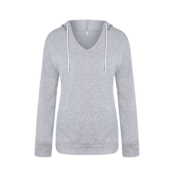 VANLOFE Long Sleeve Warm Color Solid Women's Sweater for Winter All-match Winter Hoodie for Women Daily Hoodie Clean Without Printing Sweater 2XL Gray