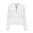 thumbnail image 1 of VANLOFE Long Sleeve Warm Color Solid Women's Sweater for Winter All-match Winter Hoodie for Women Daily Hoodie Clean Without Printing Sweater 2XL White, 1 of 5