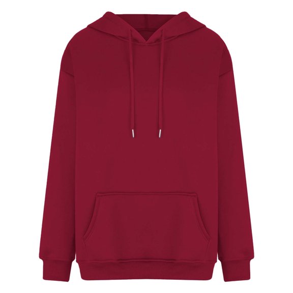 VANLOFE Long Sleeve Warm Color Solid Women's Sweater for Winter All-match Winter Pullover Hoodie for Women Daily Pullover Hoodie Clean Without Printing Sweater XL Wine