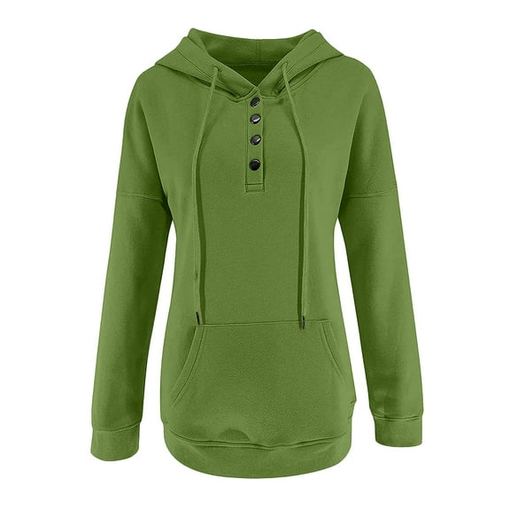 VANLOFE Long Sleeve Warm Color Solid Women's Sweater for Winter All-match Winter Pullover Hoodie for Women Daily Pullover Hoodie Clean Without Printing Sweater L Green