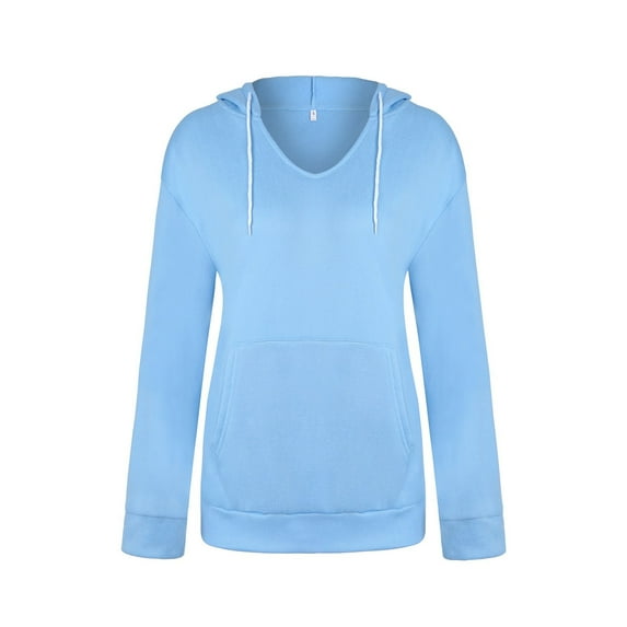 VANLOFE Long Sleeve Warm Color Solid Women's Sweater for Winter All-match Winter Hoodie for Women Daily Hoodie Clean Without Printing Sweater M Blue