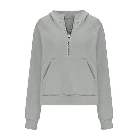 VANLOFE Long Sleeve Warm Color Solid Women's Sweater for Winter All-match Winter Hoodie for Women Daily Hoodie Clean Without Printing Sweater M Gray