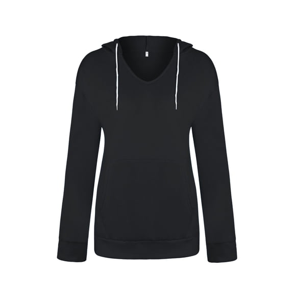 VANLOFE Long Sleeve Warm Color Solid Women's Sweater for Winter All-match Winter Hoodie for Women Daily Hoodie Clean Without Printing Sweater S Black