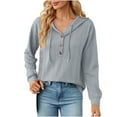 thumbnail image 1 of VANLOFE Long Sleeve Warm Color Solid Women's Sweater for Winter All-match Winter Hoodie for Women Daily Hoodie Clean Without Printing Sweater S Gray, 1 of 8