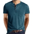 thumbnail image 1 of VANLOFE Men's Tops Men Short-Sleeve Beefy Muscle Basic Solid Pure Color Blouse Tee Shirt Top Round-Neck Fishion T-Shirts Blue, 1 of 5