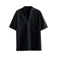 thumbnail image 1 of VANLOFE Short Sleeve for Mens Black Mens Casual Shirts Fashion Men's Casual Comfortable Short Sleeve Solid Tops Sweatshirts Blouse, 1 of 2