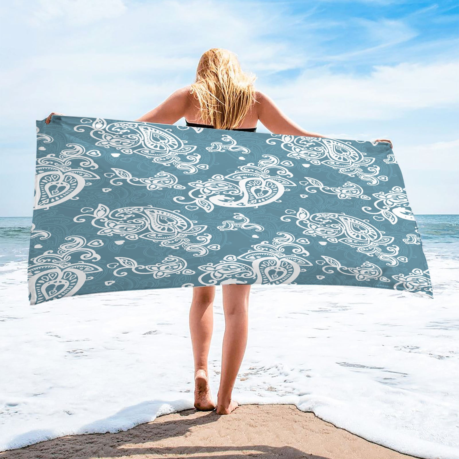 VANLOFE Microfiber Beach Towel Lightweight and Thinner Beach Towel A