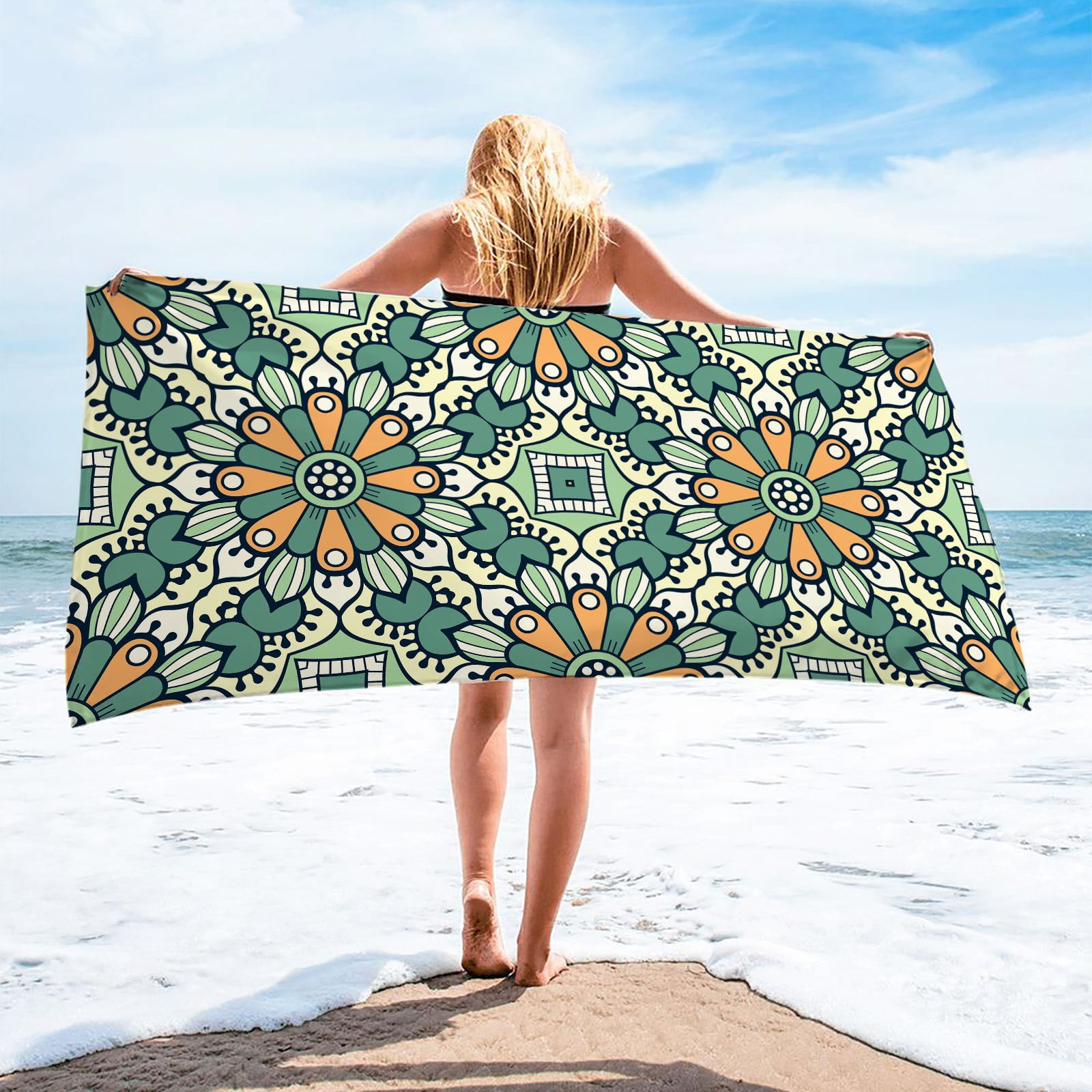 VANLOFE Microfiber Beach Towel Lightweight and Thinner Beach Towel A