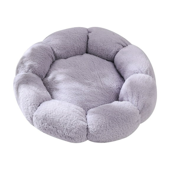 VANLOFE Plush Pet Beds for Cats Soft Big Plush Cushion Washable Cat Beds Self-Warming Sleeping Bed for Cats 60*60cm/23.6*23.6in Gray