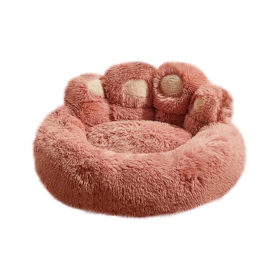 VANLOFE Plush Pet Beds for Cats Soft Big Plush Cushion Washable Cat Beds Self-Warming Sleeping Bed for Cats 60*60cm/23.6*23.6in Pink