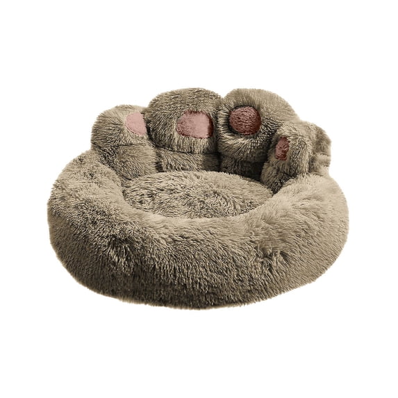 VANLOFE Plush Pet Beds for Pets Soft Big Plush Cushion Washable Dog Beds Self-Warming Sleeping Bed for Cats 50*50cm/19.7*19.7in Coffee