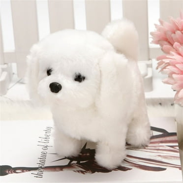 VANLOFE Plush Toy Model Toy Aged 1+ Simulation Plush Electric Puppy Pet Toy Dog Can Walk And Call Toy Dog Children’s Gift