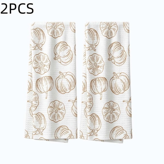 VANLOFE Polyester Thanksgiving Hand Towels 2 Pack Fall Harvest Kitchen Towels 23.6 x 15.8 in for Bathroom Decor