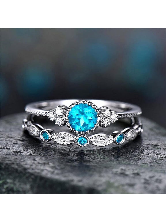 Rings for Her Ladies' Couple Ring, Micro Cubic Zirconia and Ring 1PC Has Two Rings, Which Can Be Worn In Combination