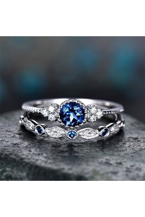 Rings for Her Ladies' Couple Zircon Ring, Micro Diamond and Ring 1PC Has Two Rings, Which Can Be Worn In Combination