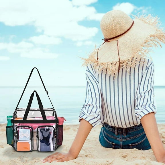 VANLOFE Storage Box Transparent Handbag Transparent Bag Portable Fashionable Women's Shoulder Bag Storage Bag