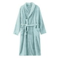 thumbnail image 1 of VANLOFE Unisex Warm Pajamas Household Clothes Solid Bathrobe Lengthened Night-robe Man's Nightgown Casual Robes Mint Green Robes Sleepwear for Woman 2XL, 1 of 3
