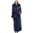 thumbnail image 1 of VANLOFE Unisex Warm Pajamas Household Clothes Solid Bathrobe Lengthened Night-robe Man's Nightgown Casual Robes Navy Robes Sleepwear for Woman XL, 1 of 5
