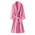 thumbnail image 1 of VANLOFE Unisex Warm Pajamas Household Clothes Solid Bathrobe Lengthened Night-robe Man's Nightgown Casual Robes Pink Robes Sleepwear for Woman XL-4XL, 1 of 4