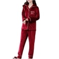 thumbnail image 1 of VANLOFE Unisex Warm Pajamas Household Clothes Solid Bathrobe Lengthened Night-robe Man's Nightgown Casual Robes Red Robes Sleepwear for Woman M-2XL, 1 of 9