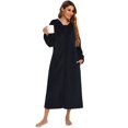 thumbnail image 1 of VANLOFE Unisex Warm Pajamas Household Clothes Solid Bathrobe Lengthened Night-robe Man's Nightgown Hooded Robes Black Robes Sleepwear for Woman S-2XL, 1 of 3