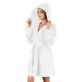 thumbnail image 1 of VANLOFE Unisex Warm Pajamas Household Clothes Solid Bathrobe Lengthened Night-robe Man's Nightgown Hooded Robes White Robes Sleepwear for Woman S-2XL, 1 of 7