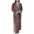 thumbnail image 1 of VANLOFE Unisex Warm Pajamas Household Clothes Solid Bathrobe Lengthened Night-robe Woman's Nightgown Casual Robes Coffee Robes Sleepwear for Woman L, 1 of 9