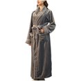 thumbnail image 1 of VANLOFE Unisex Warm Pajamas Household Clothes Solid Bathrobe Lengthened Night-robe Woman's Nightgown Casual Robes Dark Gray Robes Sleepwear for Woman M, 1 of 6
